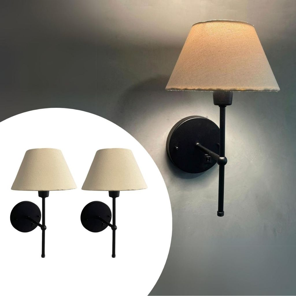 Kit 2 Arandelas de Parede Cabeceira Com Interruptor Cupula