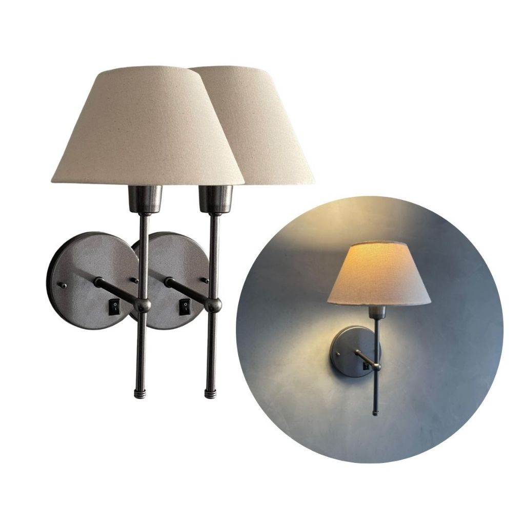 Kit 2 Arandelas de Parede Cabeceira Com Interruptor Cupula