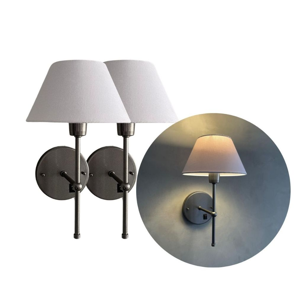 Kit 2 Arandelas de Parede Cabeceira Com Interruptor Cupula